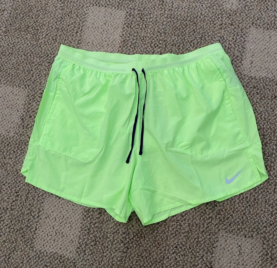 Nike Shorts Stride Athletic 5" Brief-Lined Running Gym DM4755 Green Men's XXL