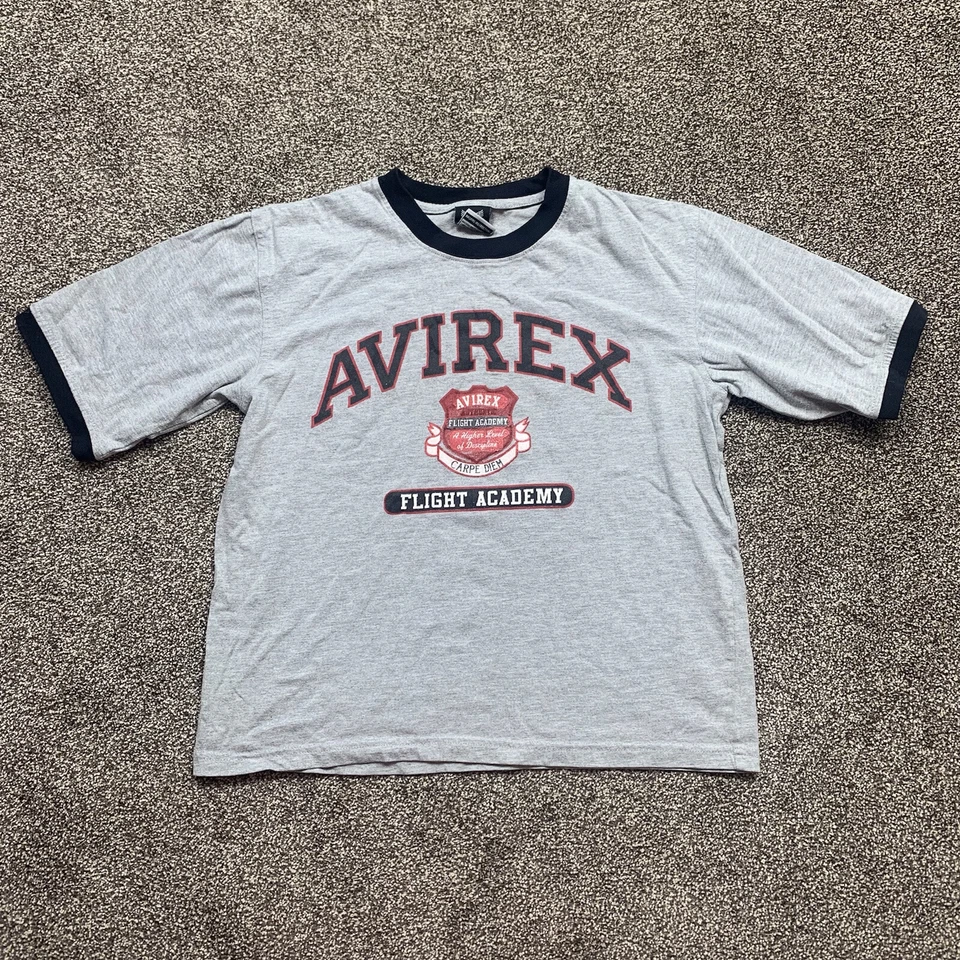avirex Juvenil Niño Talla 8 Camiseta Manga Corta Gris Vuelo Academia Foto 1 de 4
