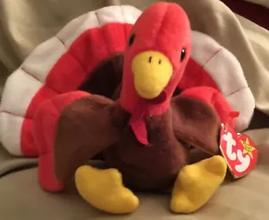 TY “Gobbles” Turkey Beanie Beanies - Super Rare - Mint With Tags! - Errors - Picture 1 of 5