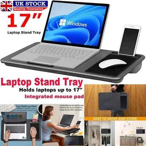 Lap Desk Computer Table Stand Laptop Sofa Bed Tray Portable Notebook Phone Slot - Picture 1 of 9