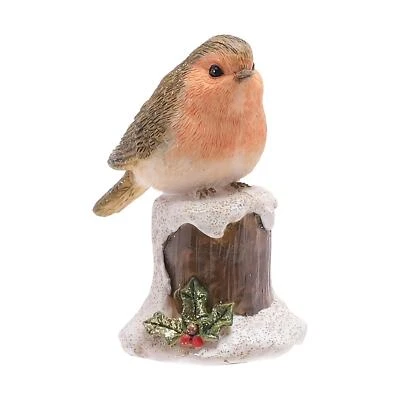 Weihnachtsdeko Rotkehlchen Figur Statue 8 cm - Bild 1 von 3