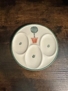 Reposacucharas de cerámica con diseño de topiario y hoja - Imagen 1 de 3