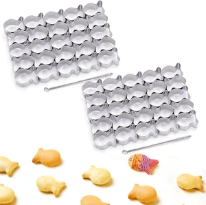 2Pcs Gold Fish Cracker,25 Cavity Fish Cookie Cutter,Mini Goldfish Shapes Molds f - Picture 1 of 12