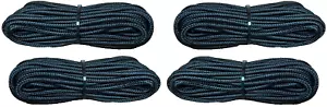 Confezione da 4 - Corda Linea Utilitaria Treccia Diamante Nera 1/4" x 50' Tie-Down Cord Sopravvivenza - Foto 1 di 5