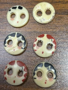 Botones 6 caras blancas 2 agujeros redondo plástico plano 3/4 en 4 parecen betty boop - Imagen 1 de 3