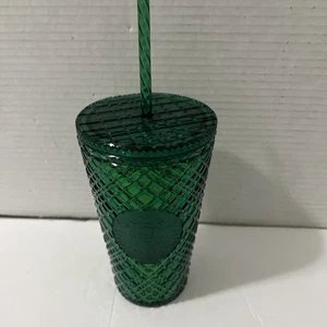 Starbucks Spring 2021Emerald Green Jeweled Holiday Cold Cup Venti Tumbler 16 OZ - Picture 1 of 5