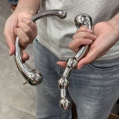 Consolador anal de acero inoxidable con tapón de glúteos punto G masajeador de próstata mujeres hombres juguetes sexuales Foto 1 de 4