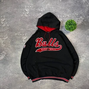 Vintage Chicago Bulls Hoodie Herren XL schwarz 90s Starter NBA Basketball USA RAR - Bild 1 von 21