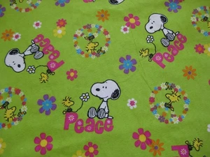 Peanuts Snoopy Peace Flannel Fabric - 21 Inches - Last Piece - Picture 1 of 1