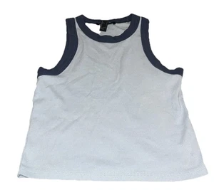 Camiseta sin mangas pulóver Forever 21 pequeña azul recortada - Imagen 1 de 7
