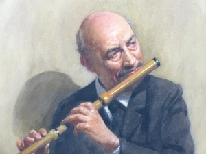 Richard Starcke 1864 Naumburg 1945 Weimar Aquarell Studie eines Querflötenspier - Picture 1 of 6