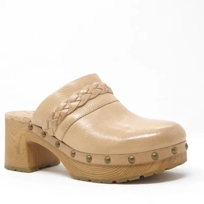 Zuecos Kork-Ease Tilly cuero tostado detalle trenzado plataforma tacón mulas talla 6M Foto 1 de 4