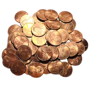 1990 P D Lincoln Memorial One Cent Rolle mit 50 US Münzen Stempelglanz - Bild 1 von 4