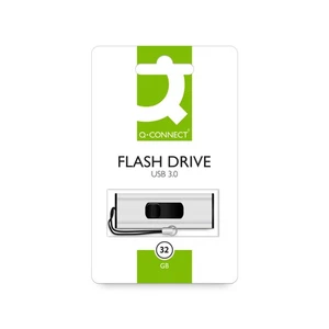 Q-Connect USB 3.0 Slider 32GB Flash Drive Silver/Black - Afbeelding 1 van 5