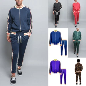 Men's Workout Sports Jogger Track Pants & Jacket Track Suit Set ST575EY - Picture 1 of 37