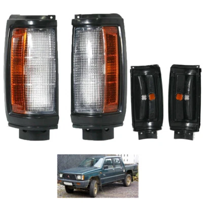 Corner Lamp Black LR 2Pc for Mitsubishi L200 Dodge Ram Mighty Max Strada 1987-96 Foto 1 de 4