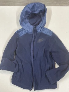 Boys Nike Zip up Hoodie Jacket Blue size M fits like a 10 fleece style - Picture 1 of 12