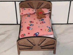 1:12 scale dolls house furniture, Art deco double bed kit. - Picture 1 of 5