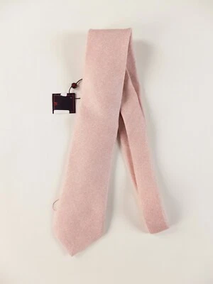 ISAIA Napoli hand made pink 7 fold linen silk blend tie authentic NWT Italy - Image 1 of 4