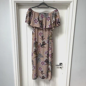 Zara Dress Women's Small Multicoloured Off The Shoulder Floral Midi Occasions - Picture 1 of 13