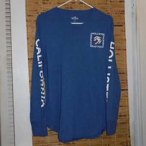Hollister Blue-Gray Long Sleeve Dragon Graphic T-Shirt *Tag Size: S - Picture 1 of 6