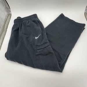Nike Sweatpants Men's 2xL Black Drawstrings Swoosh Logo Straight Leg Very Nice - Picture 1 of 6