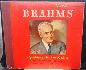 Brahms Symphony No 3 in F Op 90-Koussevitzky, Boston Symphony-12 in 78 RPM Album - Imagen 1 de 3