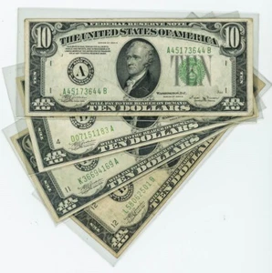 FR#2004, 2006, 2007 $10 (4) Four 1934 Fed. Reserve Notes Mixed Districts DC-6094 - Picture 1 of 2