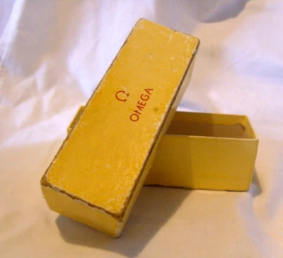 Omega Wrist Watch Outer Box 1940s Cardboard For Ladies Pigskin Coffin Watch Box - Image 1 of 4