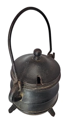 Vintage Heavy Cast Iron Fire Starter Pot Cauldron - Image 1 of 4