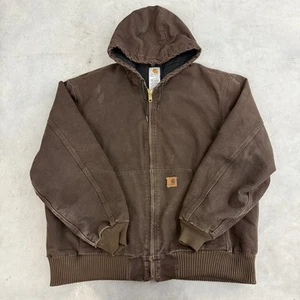 Vintage 90s Carhartt Workwear J130 Outdoor Faded Brown Quilted Jacket Mens Sz XL - Picture 1 of 4