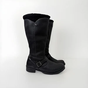 Totes Womens 10 Wide Flora Tall Faux Leather Sherpa Lined Cold Weather Boots - Picture 1 of 6