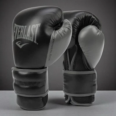 Guantes de Entrenamiento Everlast PowerLock 2 14Oz Negro Gris MMA Boxeo Sparring Foto 1 de 4