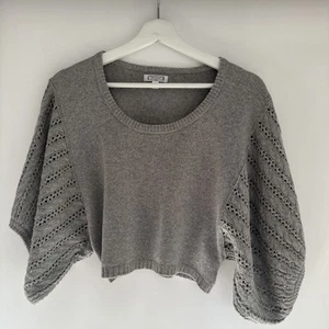 Aphorism Gr. M Grau Pullover Crop 5% Wolle Häkel Weite Arme, Kurz, Strick - Bild 1 von 10