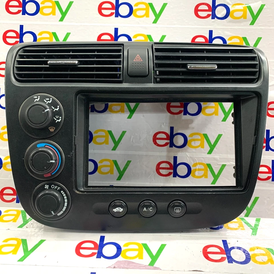 Honda Civic 2001-2005 radio embellecedor bisel control de clima tablero negro OEM 02 03 04 Foto 1 de 4