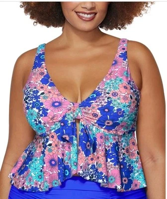 Бюстгальтер-танкини на косточках изюм изогнутый топанга - многоцветный размер 20 Вт - Изображение 1 из 2