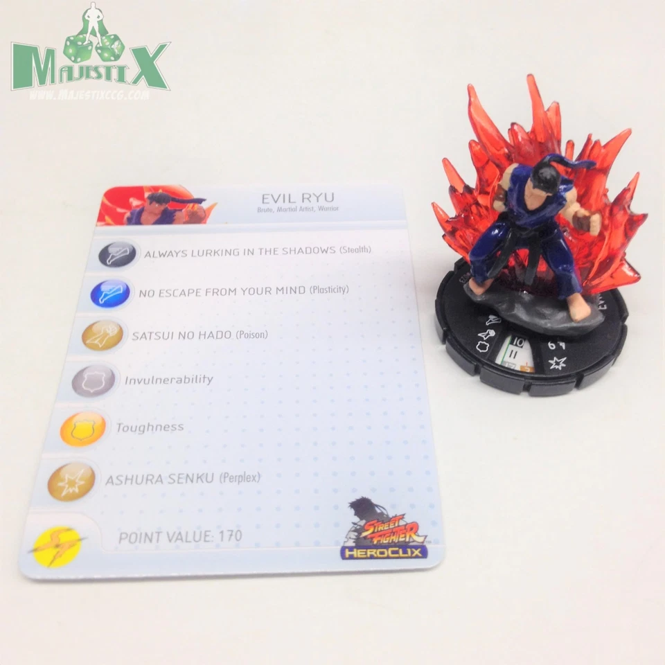 Heroclix Street Fighter Set Evil Ryu #023 ¡Figura rara con tarjeta! Foto 1 de 1