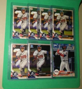 Bowman Chrome Bowman and Topps Pro Debut #1 Ronald Acuna RC Lot HOT - Picture 1 of 4