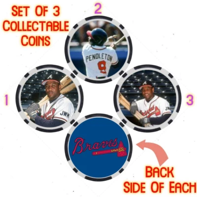 TERRY PENDLETON - JUGADOR DE BÉISBOL LEGENDARIO DE LOS BRAVOS - JUEGO DE MONEDAS COLECCIONABLES Foto 1 de 2