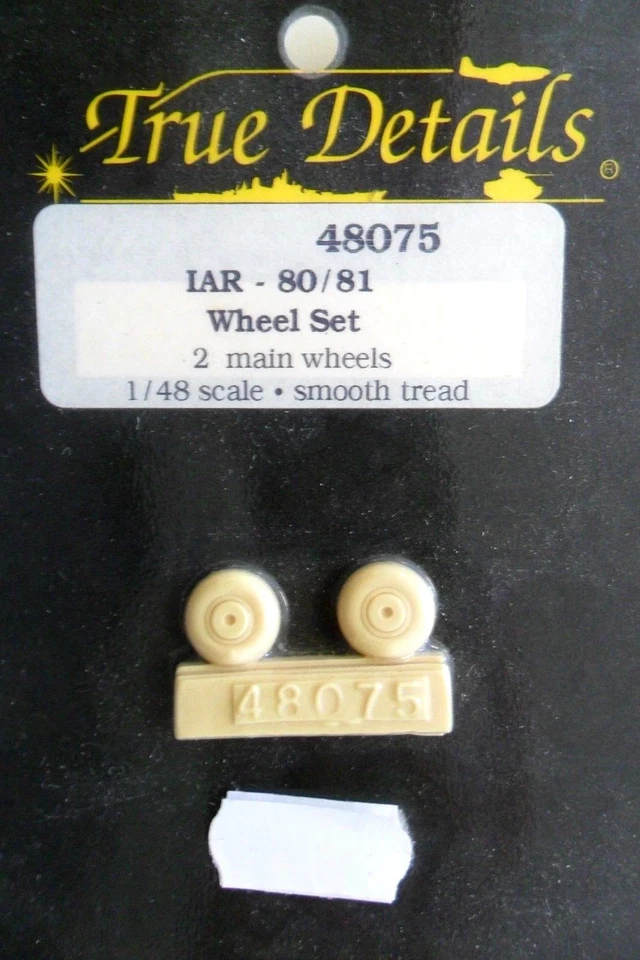 TRUE DETAILS 1:48 SET RUOTE IN RESINA WHEEL SET IAR - 80 / 81 2 RUOTE  ART 48075 - Immagine 1 di 1