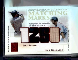 2003 Topps Tribute #MM-BG Jeff Bagwell Juan Gonzalez Dual Relic Red #/50 - Picture 1 of 2