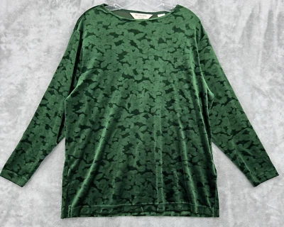 Blusa Bechamel Mujer Grande Pequeña Terciopelo Foral Elastizada Tejido Pullover Informal Foto 1 de 4