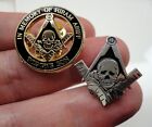Pre-Owned Freemason Widows Sons Enamel Pin Badges Bike Hiram Abiff Skull