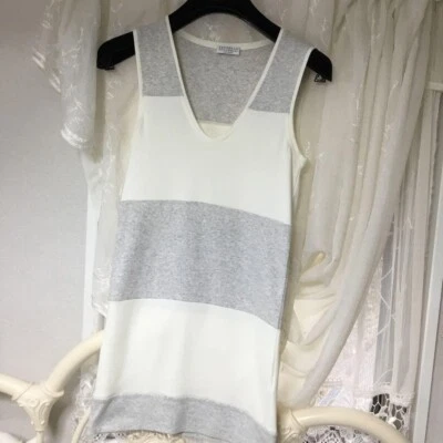 Brunello Cucinelli Tops Tank Border Pattern Women Size M Cotton DB52870 - Imagem 1 de 4