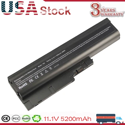 Battery for IBM ThinkPad R60 R61 R61E T60 T60P T61 T61P T500 W500 Z60M 5200mAh  - Image 1 of 4