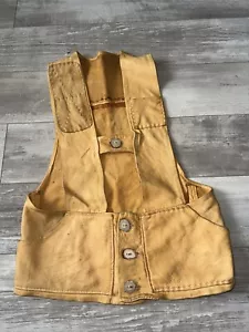 Giubbotto vintage vera pelle di cervo giacca smanicata pelle di cervo taglia M pelle marrone chiaro - Foto 1 di 12