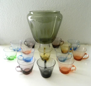 Glashütte Richard Süßmuth Bowle & 14 Gläser 50/60er mid century - Bild 1 von 7
