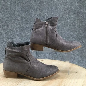 Not Rated Yamila Slouch Ankle Boots Womens 7.5 Gray Side Zip Booties Casual - Picture 1 of 17