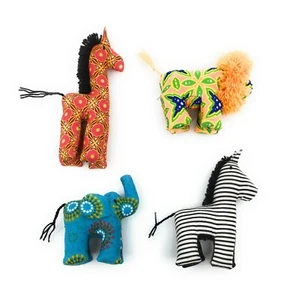 Colorful Safari Animals Elelphant Lion Giraffe Zebra set of 4 colors vary - Picture 1 of 9