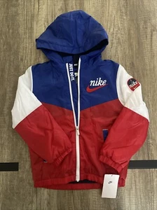 Nike Fleece Lined Windbreaker Boys 7 Jacket 86J849-U10 NWT - Picture 1 of 12